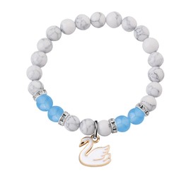 MYSOMY Swan Gift Swan Pendant Bracelet Swan Jewelry Swan Lover Gift Swan Theme Inspirational Gift Animal Positive Jewelry (Swan BR)