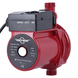 BOKYWOX 110V Hot Water Circulation Pump 3/4" Circulating Pump For Solar Heater System(automatic red) (cast iron)