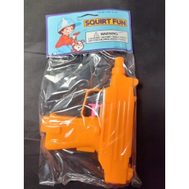 Unbranded NOS Orange 80s Toy Water Gun Uzi Squirt Gun Deadstock