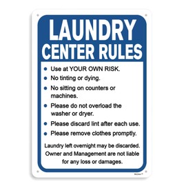 Laundry Rules Signs,Laundry Decor Sign,Laundry Signs,Laundry Center Wall Decor Sign, "Laundry Center Rules", 12"x16" Sign