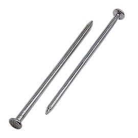 SKIR'CO (Pack of 25) Galvanized Construction Nails 3.0 x 80mm Common Wire Nails Flat Round Head Woodworking Steel Nails