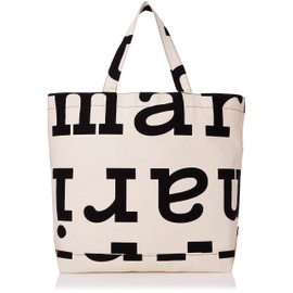 MARIMEKKO 090591 AhkeraLogoBag Tote Bag, Black/Off-White, black/bone, Free size