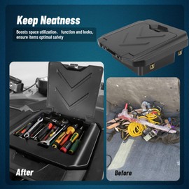 Chelhead Center Console Dash Storage Box ABS, Dashboard Tray Black Center Compartment Storage Bin Compatible with RZR PRO XP 2020-2025 Interior Accessories Dashboard Organizer