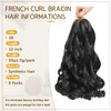 Black French Curl Braiding Hair 12 Inch 8 Packs