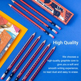 Woomer Premium HB Pencils Set of 10 Pre-sharpened Pencils with Eraser, Break Resistant Sketching Pencil Set with Eraser Tip for Artist, School, Office, Beginners & Artists