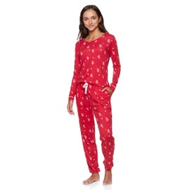 U.S. Polo Assn. Womens Pajama Sets, Pajama Sets for Women 2 Piece, Womens PJs Sets (Red, Large)