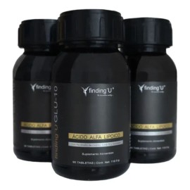 Kit3 Glu 10 Acido Alfa Lipoico 450mg+ Cromo+glutation+coq10