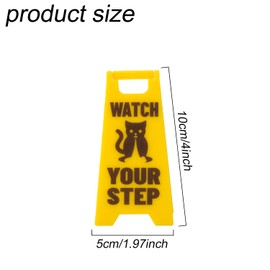 Pet Vomit Sign, 4in Dog and Cat Vomit Watch Your Step Sign Funny Pet Vomit Warning Sign Small Novelty Cat and Dog Puke Caution Sign for Yard Home Office Remind Decoration Prank Gift (Cat)