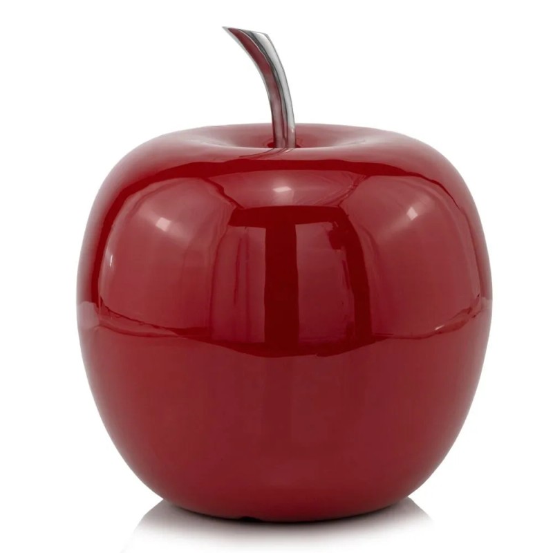 Homeroots 11" Red Aluminum Decorative Apple Tabletop Sculpture