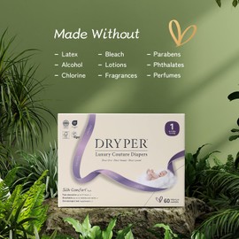 DRYPER Baby Nappies - Size 3 (6-11kg / 13-24 lbs), 6 x 7 Nappies (42 Total), Ultra Soft Nappies Super Absorption Core Disposable Baby Diapers