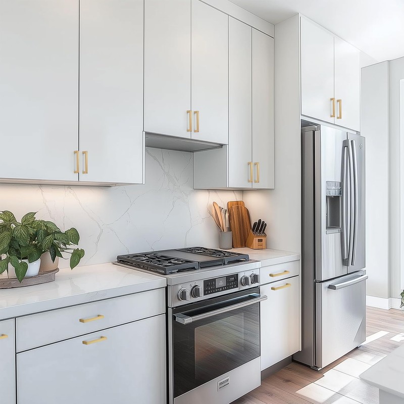 Ravinte 5 Pack Solid 3-1/2 Inch Kitchen Square Cabinet Handles