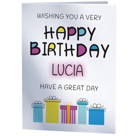 Happy Birthday Lucia - Birthday Card For Lucia