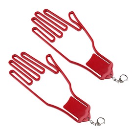 Golf Glove Hanger Prevents Shape of Shape, Glove Holder, Approx. 9.8 x 4.5 inches (25 x 11.5 cm), Includes Key Holder, For Drying and Anti-Wrinkles, Set of 2 (Red)