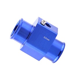 Keenso Car Water Temperature Adapter, Universal Car 26-40 mm 3-Way Water Temperature Indicator Connection Pipe Water Temperature Sensor Adapter with Stainless Steel Clamps (32 mm)