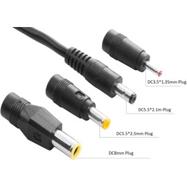 Solar Panel Connectors Compatible with M-C-4 Solar Connectors to DC Extension Cable 16AWG with DC 5.5mmx2.1mm, DC3.5x1.35mm,DC5.5x2.5mm and DC8mm Adapter for Portable Power Station Solar Generators