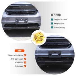 Heutamo Front Bumper License Plate Bracket Compatible with Honda Pilot 2015-2022 Accessories, ABS Front License Plate Bracket Holder Mounting Kit Accessories