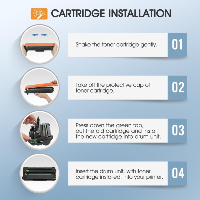 TN227 TN-227BK/C/M/Y High Yield Toner Cartridge 4 Pack:Compatible Replacement for