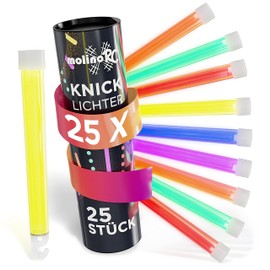 molinoRC Glow Sticks - 25 x Super Bright Glow Sticks - Power Glow Stick in 6 Colours for Party, Festival, Camping or Birthday - Glow Sticks Military - Glow Sticks - Glow Sticks Large XXL