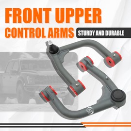 Front Upper Control Arms for Toyota Tundra 2007-2021, Toyota Sequoia 2008-2022, 2-4" Lift Tubular Suspension Control Arm, Replacement OEM Factory Suspension Arms, Wrinkle Gray