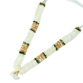 Artificial Mala Flower Ribbon Garland Haar Large Mala for Idol-Mala for God Pooja Sringar Article Ornament for Multipurpose Indian Traditional Cultural Festival Ganesha Decoration (Size:-20")(White)