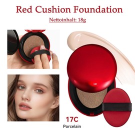 Red Cushion Foundation, Mask fit Cushion Semi-Matte, Make Up Foundation Wasserfest & Langlebig, Volle Deckkraft Grundierung CC Creme für Makelloses Make up, Leichtes & natürliches Aussehen, SPF40 PA++