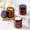 Qeirudu 4 Oz Small Amber Glass Jars with Black Lids,