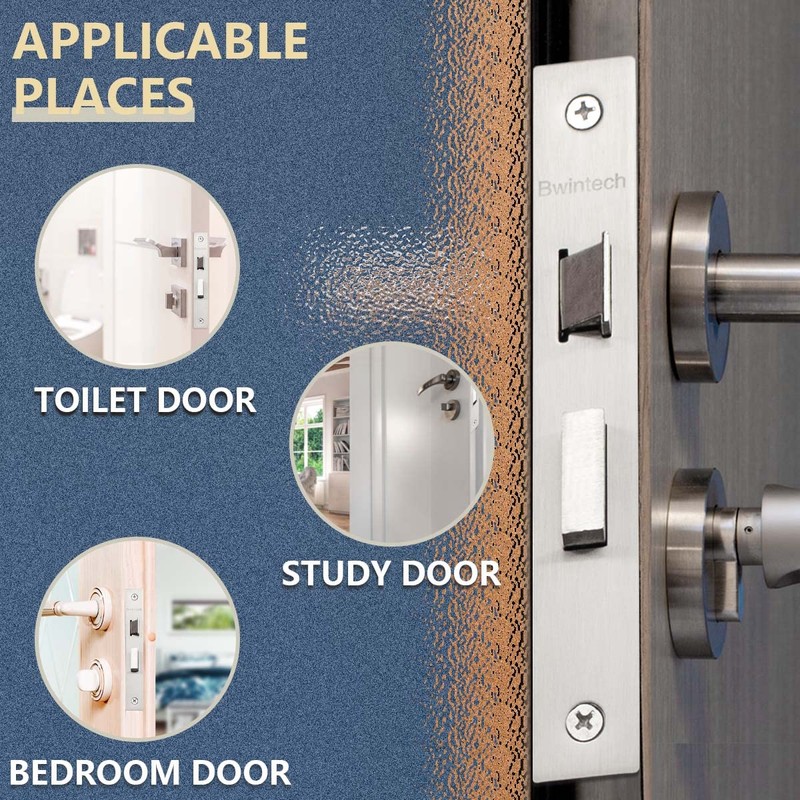 Bwintech 1 PCS Satin Nickel Bathroom Lock 75mm (3 Inch)