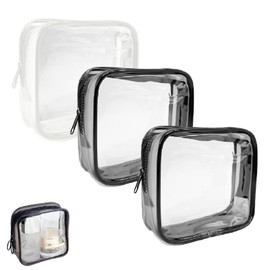 3PCS Small Clear Makeup Bag, Clear Makeup Bag, Travel Bag Mini Clear Makeup Bag Waterproof Toiletry Storage Clutch Coin Zipper Pouch Beauty Skincare Bag for Women Girls