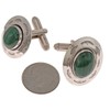 Navajo Malachite Silver Cuff Links Hammered Sterling Concho Design 2500