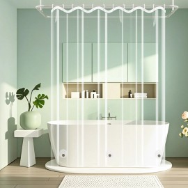 Seenus PEVA 8G Clear Shower Curtain Liner 75 inch Long with 3 Large Magnets, Waterpr...