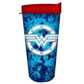 SILVER BUFFALO WW120586 16OZ Wond Womans Tumbler, Blue