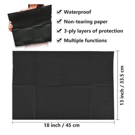 Black Dental Lätzchen, Unihuby 50 Stück Premium Einweg wasserdichte Tattoo Lätzchen Tattoo Tischdecken Clean Pad Tattoo Tablett Abdeckungen Mehrzweck