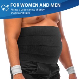 ORTONYX 12" Wide Abdominal Binder for Men and Women/Postpartum Postoperative Postsurgery Belly Compression Wrap / 524012 Black 3XL Plus Size