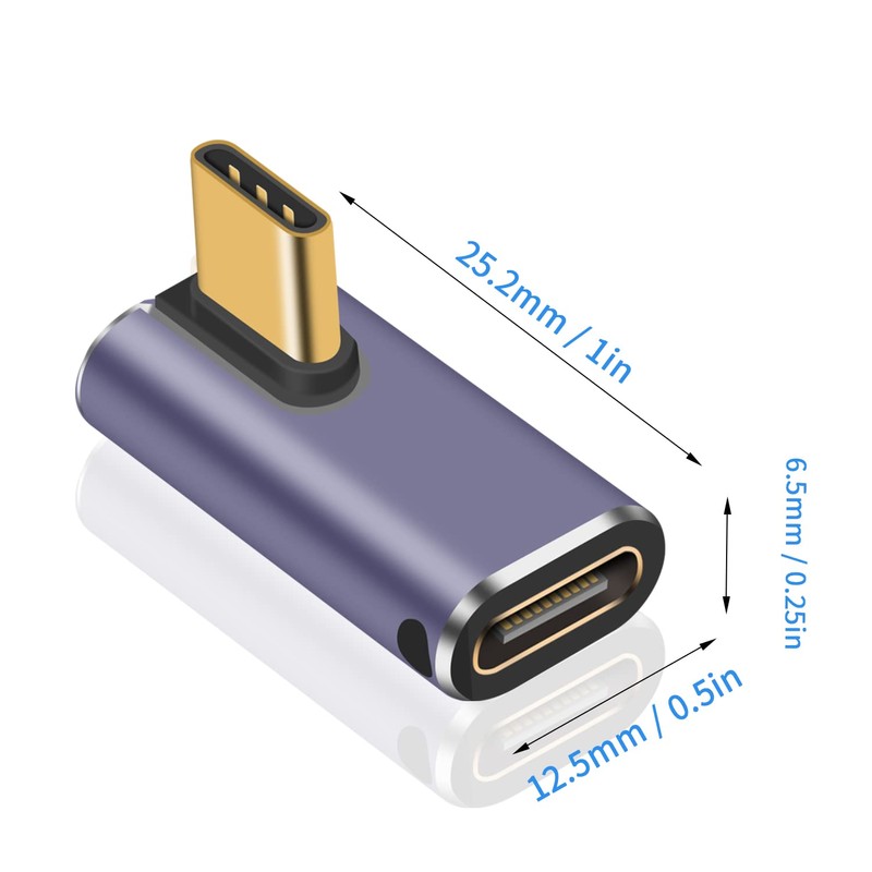 Poyiccot USB C Right Angle Adapter, [240W Fast Charging &