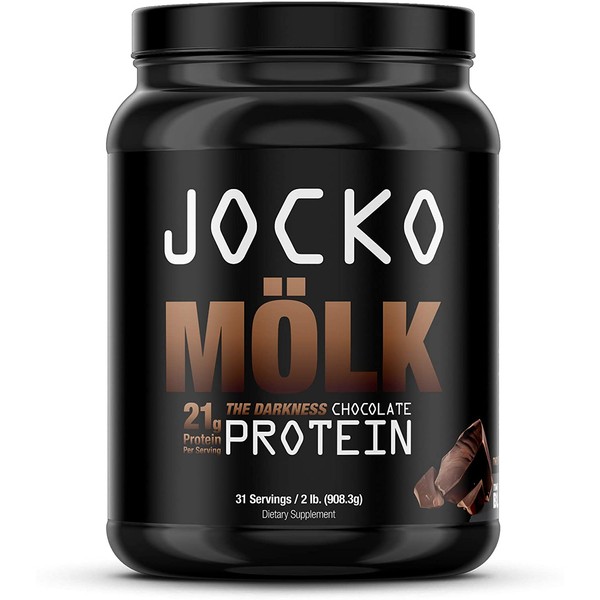 Jocko Mölk Protein Powder (Chocolate) - KETO, Probiotics, Grass Fed Whey, Digestive Enzymes, Amino Acids, Sugar Free Monk Fruit Blend - Supports Muscle Recovery and Growth - 31 Servings