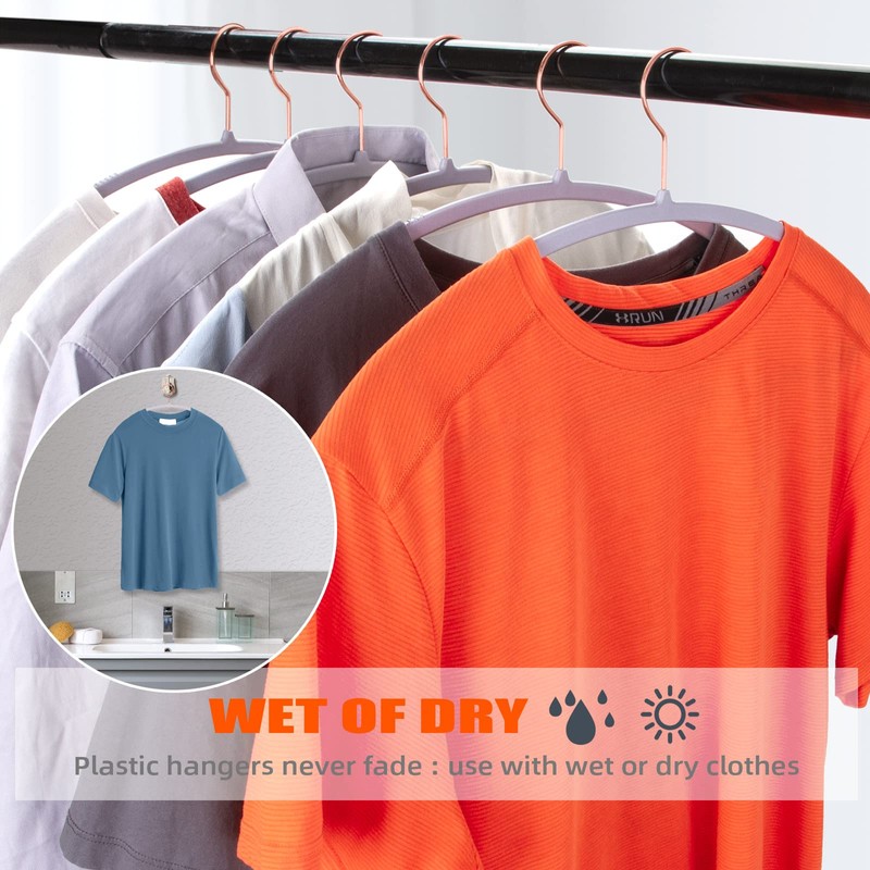 OIKA Heavy Duty Hangers 50 Pack - No Shoulder Bump