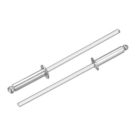 sourcing map 120Pcs 1/8"x1/2" Aluminum Dome-Head Blind Rivets, Open-End Type Blind Rivets for DIY, Sheet Metal, Automotive Repairs, Furniture, Boat, and Duct Work (Silver)