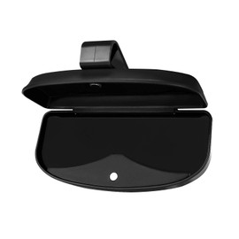 MOSISO Car Visor Sunglasses Case, Universal Automotive ABS Eyeglasses Holder Protective Box Clip Eyewear Hard Shell Storage Organizer with Magnetic Closure and Double Card Clamp, Piano Black