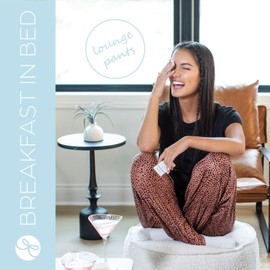 Hello Mello Signature Lounge Pants Womens Soft Pajama Bottoms Elastic Waistband Drawstring Tie - Wild Night in, Large/X-Large