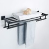 Alise 28-Inch Bathroom Lavatory Towel Rack Towel Shelf with Two