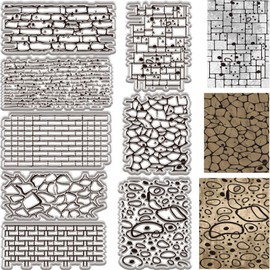 CRASPIRE Brick Wall Background Clear Rubber Stamps Reusable Transparent Seals Stamp Texture Vintage Silicone Stamps for DIY Crafting Scrapbooking Card Making Decoration Journaling Albums Photo Holiday