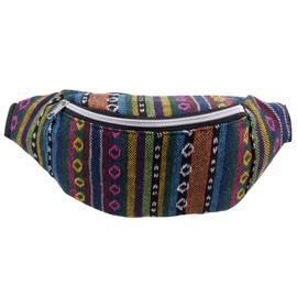 Ladies Funky Ethnic Tribal Hippy Multi Colour Bum Bag Fanny Pack Raves Festivals Travel Holiday Security