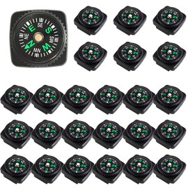 Pack of 25 Button Compass Mini Compass for Paracord Bracelet, Pocket Compass, Outdoor Compass, Children, Nautical Compass, Small, Pocket Compass, Hiking for Outdoor Camping Hiking
