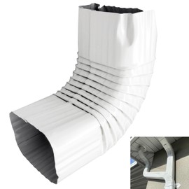 3x4” Downspout Gutter Elbow Style A, 90 Degree Positive Elbow Connector, Easy to Install for Home Roofing Drainage (White)