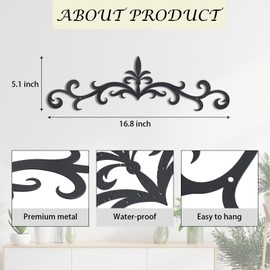 OYEFLY Metal Scroll Wall Art Decor,Rustic Iron Wall Medallion (style 1)