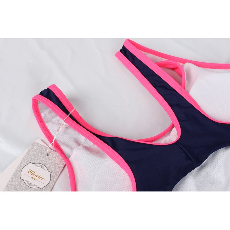 Uhnice Traje de baño deportivo de una pieza para mujer,