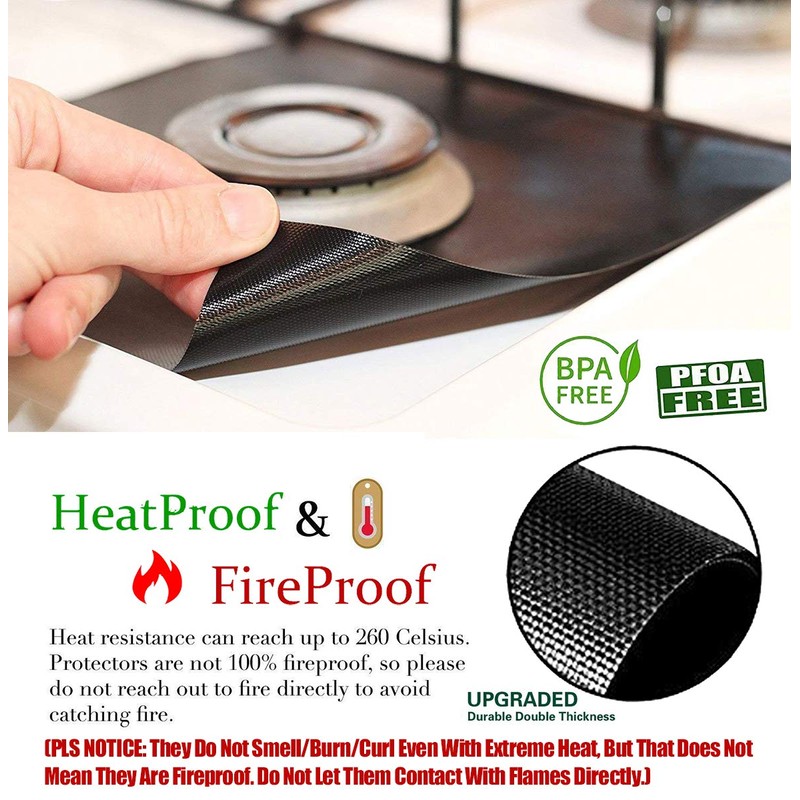 Stove Burner Covers,0.3 MM Double Thickness,8 Pack,Gas Stove Burner Liners,Non-stick