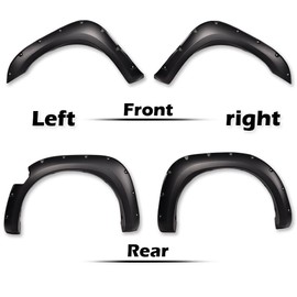 Fender Flares Compatible with Nissan Titan 2004-2015 Front and Rear Side Pocket Style Smooth Black 4Pcs