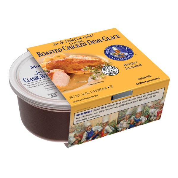 More Than Gourmet Jus De Poulet Lie, Gold Roasted Chicken Demi-Glace, 16-Ounce, 1 Pound (Pack of 1) (R-JUS200)