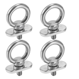 TINGZHIGO 4 Pcs Track Mount Tie Down Eyelets, Hold Your Bungee Cord or Ropes Rowing Inflatable, 316 Stainless Steel，Kayak Track Accessories(No Track Included)